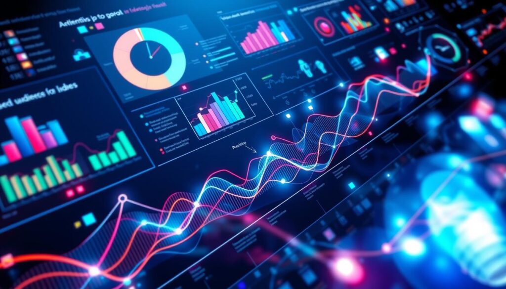 Enhanced reach planning for advertisers A close-up of colorful data visualizations and analytics charts on a digital dashboard.